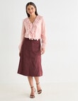 Whistle Faux Suede A-line Skirt, Dark Cherry product photo View 03 S