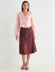 Whistle Faux Suede A-line Skirt, Dark Cherry product photo View 06 S