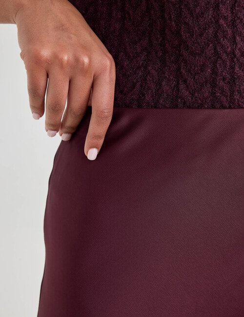 Whistle Bias Slip Satin Midi Skirt, Dark Cherry product photo View 04 L