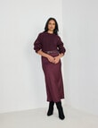 Whistle Bias Slip Satin Midi Skirt, Dark Cherry product photo View 05 S