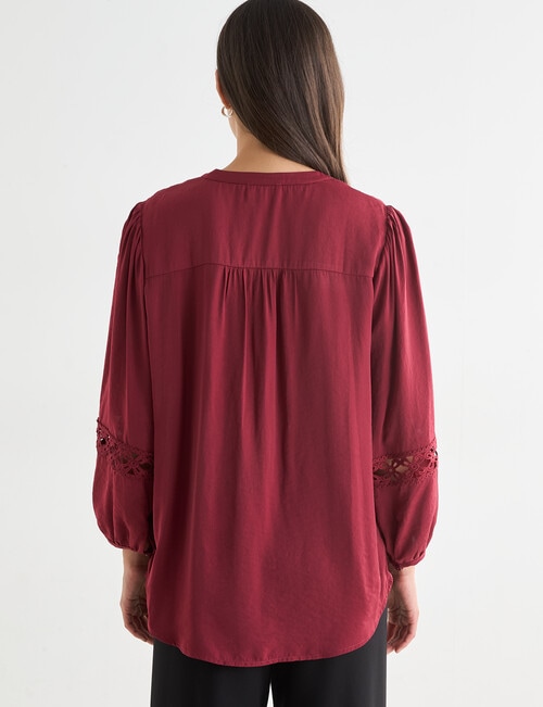 Whistle Lace Detail Top, Sangria product photo View 02 L