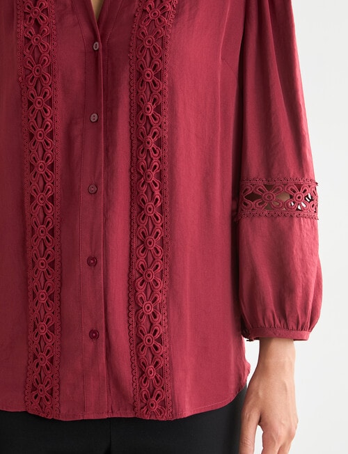 Whistle Lace Detail Top, Sangria product photo View 04 L