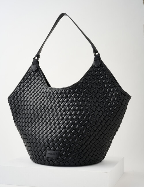 Whistle Weave Tote Bag, Black product photo View 03 L