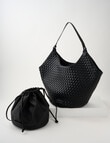 Whistle Weave Tote Bag, Black product photo View 08 S
