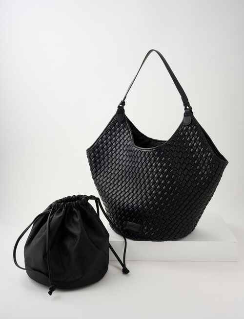 Whistle Weave Tote Bag, Black product photo View 08 L