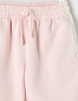 Teeny Weeny Swan Song Play Fleece Wide Leg Track Pant, Pink & Cream product photo View 02 S