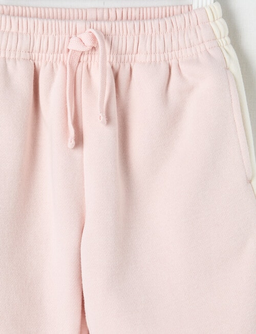 Teeny Weeny Swan Song Play Fleece Wide Leg Track Pant, Pink & Cream product photo View 02 L