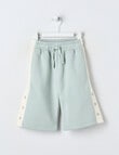 Teeny Weeny Swan Song Play Fleece Wide Leg Track Pant, Soft Grass product photo