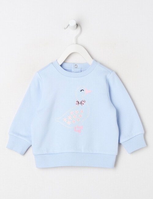 Teeny Weeny Swan Song Play Time Fleece Sweatshirt, Moonstone Blue product photo
