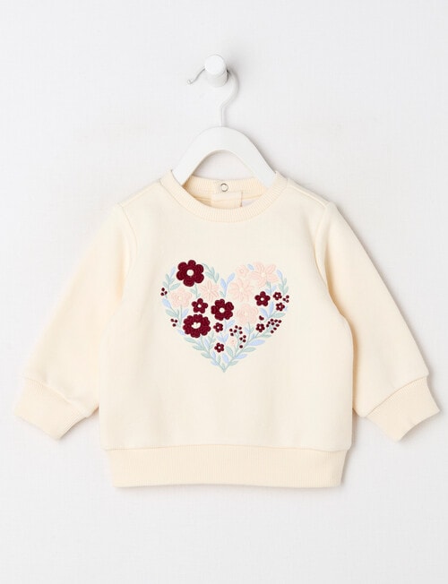 Teeny Weeny Swan Song Play Time Fleece Sweatshirt, Vanilla product photo