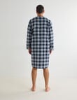 Chisel Check Flannel Nightshirt, Navy & Grey product photo View 02 S