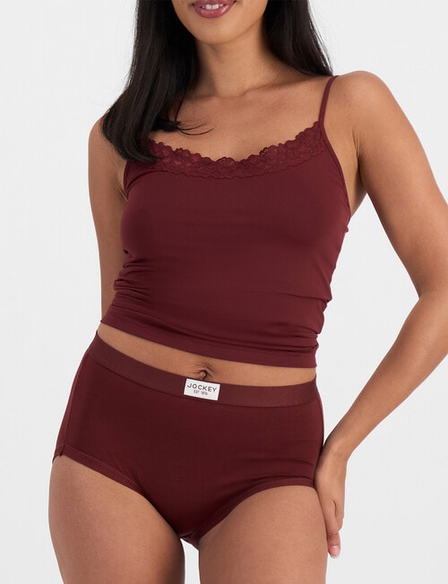 Jockey Woman Comfort Classic Bamboo Full Brief, 2-Pack, Cherry/Genesis product photo View 04 L