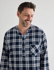 Chisel Check Flannel Nightshirt, Navy & Grey product photo View 04 S