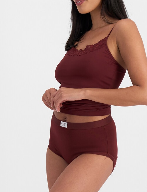 Jockey Woman Comfort Classic Bamboo Full Brief, 2-Pack, Cherry/Genesis product photo View 05 L