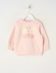 Teeny Weeny Swan Song Play Long-Sleeve Fleece Butterfly Sweatshirt, Pink product photo