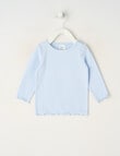 Teeny Weeny Swan Song Play Long-Sleeve Rib Tee, Blue product photo