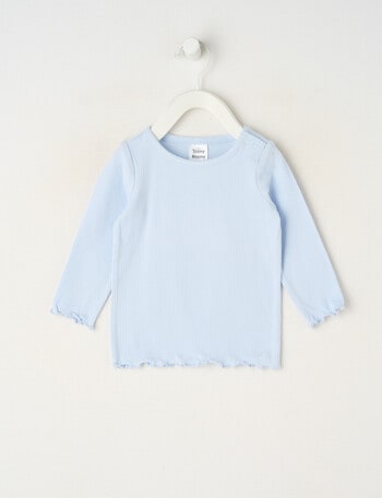 Teeny Weeny Swan Song Play Long-Sleeve Rib Tee, Blue product photo