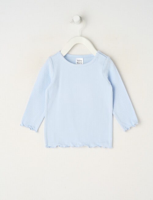 Teeny Weeny Swan Song Play Long-Sleeve Rib Tee, Blue product photo
