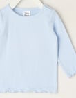 Teeny Weeny Swan Song Play Long-Sleeve Rib Tee, Blue product photo View 02 S
