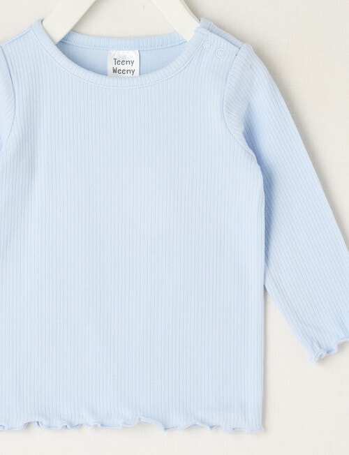 Teeny Weeny Swan Song Play Long-Sleeve Rib Tee, Blue product photo View 02 L