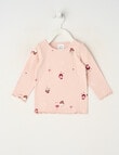 Teeny Weeny Swan Song Play Long-Sleeve Rib Fairy Tee, Pink product photo