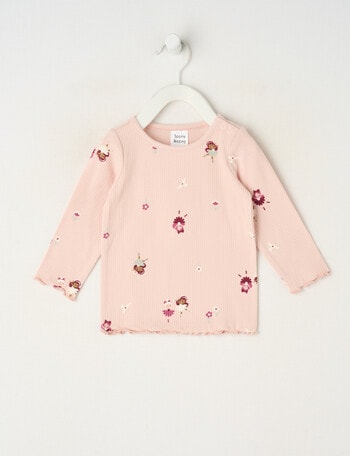 Teeny Weeny Swan Song Play Long-Sleeve Rib Fairy Tee, Pink product photo