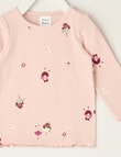 Teeny Weeny Swan Song Play Long-Sleeve Rib Fairy Tee, Pink product photo View 02 S