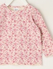 Teeny Weeny Swan Song Play Long-Sleeve Floral Tee, Pink product photo View 02 S