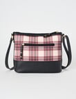 Boston + Bailey Boba Check Printed Crossbody Bag, Burgundy product photo View 02 S