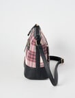 Boston + Bailey Boba Check Printed Crossbody Bag, Burgundy product photo View 04 S