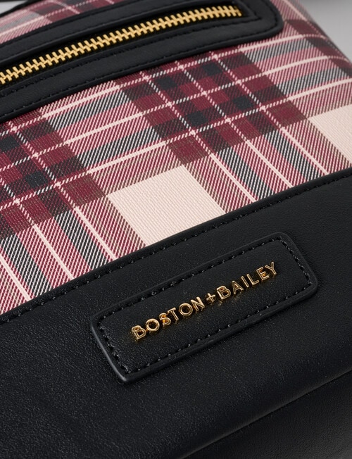 Boston + Bailey Boba Check Printed Crossbody Bag, Burgundy product photo View 06 L
