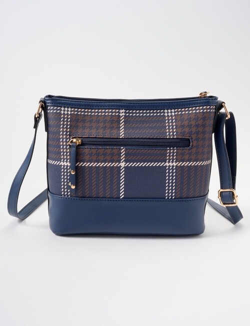 Boston + Bailey Boba Check Printed Crossbody Bag, Navy product photo View 02 L