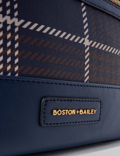 Boston + Bailey Boba Check Printed Crossbody Bag, Navy product photo View 07 L