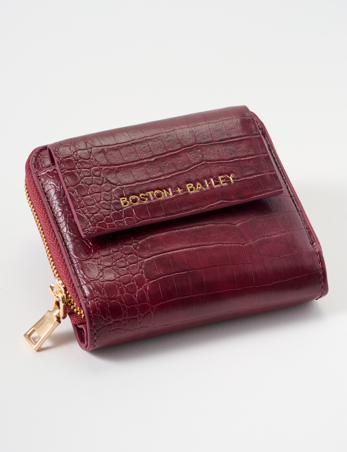 Boston + Bailey Boba Small Wallet W'coin Pouch, Burgundy - Wallets