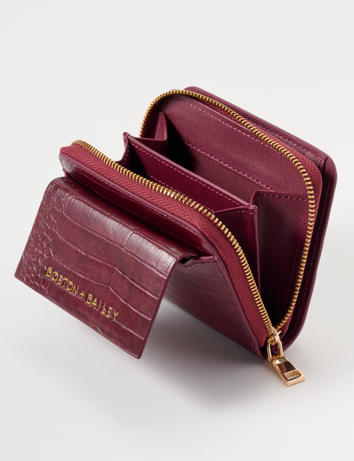 Boston + Bailey Boba Small Wallet W'coin Pouch, Burgundy - Wallets