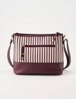 Boston + Bailey Stripe Printed Crossbody Bag, Burgundy & Tan product photo View 02 S