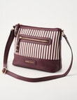 Boston + Bailey Stripe Printed Crossbody Bag, Burgundy & Tan product photo View 03 S