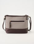 Boston + Bailey Houndstooth Printed Crossbody Bag, Espresso Houndstooth product photo View 02 S