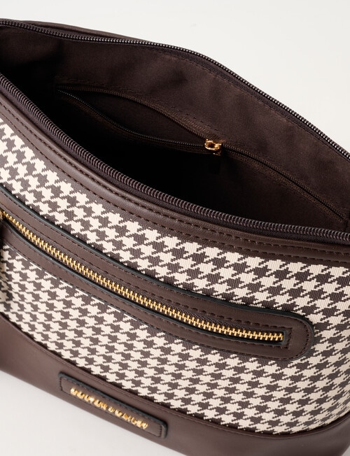 Boston + Bailey Houndstooth Printed Crossbody Bag, Espresso Houndstooth product photo View 06 L