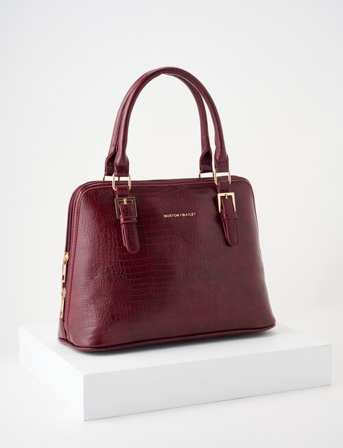 Boston + Bailey Contrast Shopper Bag, Burgundy Croc product photo