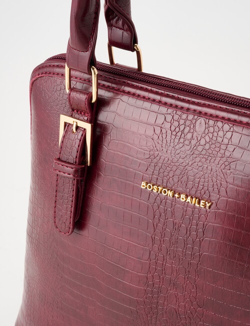 Boston + Bailey Contrast Shopper Bag, Burgundy Croc product photo View 06 L