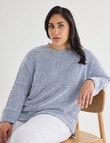 Studio Curve Textured 2 Tone Top, Light Blue product photo
