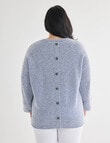 Studio Curve Textured 2 Tone Top, Light Blue product photo View 02 S