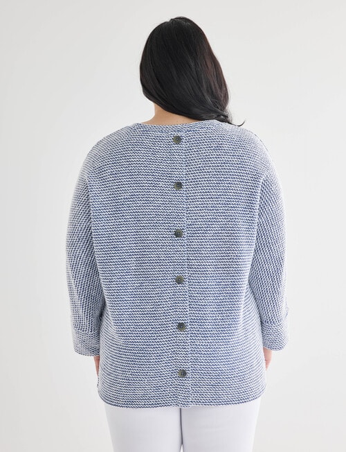 Studio Curve Textured 2 Tone Top, Light Blue product photo View 02 L