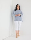 Studio Curve Textured 2 Tone Top, Light Blue product photo View 03 S