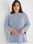 Studio Curve Textured 2 Tone Top, Light Blue product photo View 04 S