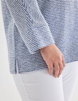 Studio Curve Textured 2 Tone Top, Light Blue product photo View 05 S