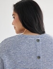 Studio Curve Textured 2 Tone Top, Light Blue product photo View 07 S
