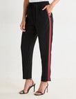 Whistle Tapered Side Stripe Pant, Black & Sangria product photo View 05 S