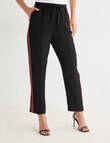 Whistle Tapered Side Stripe Pant, Black & Sangria product photo View 06 S